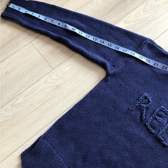 Cupio Relax Embroidered Side Slit Sweater in Blue Size L - Picture 9 of 11